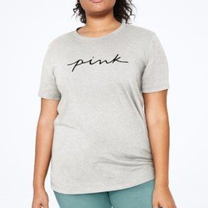 VS Pink Everyday Tee Gray script logo M